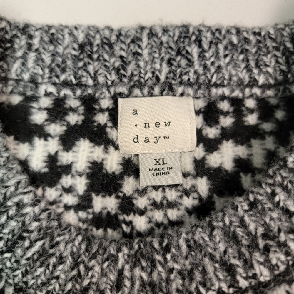 a new day Women's Monochrome Knit Crewneck Pullover Sweater Size XL - Picture 4 of 7